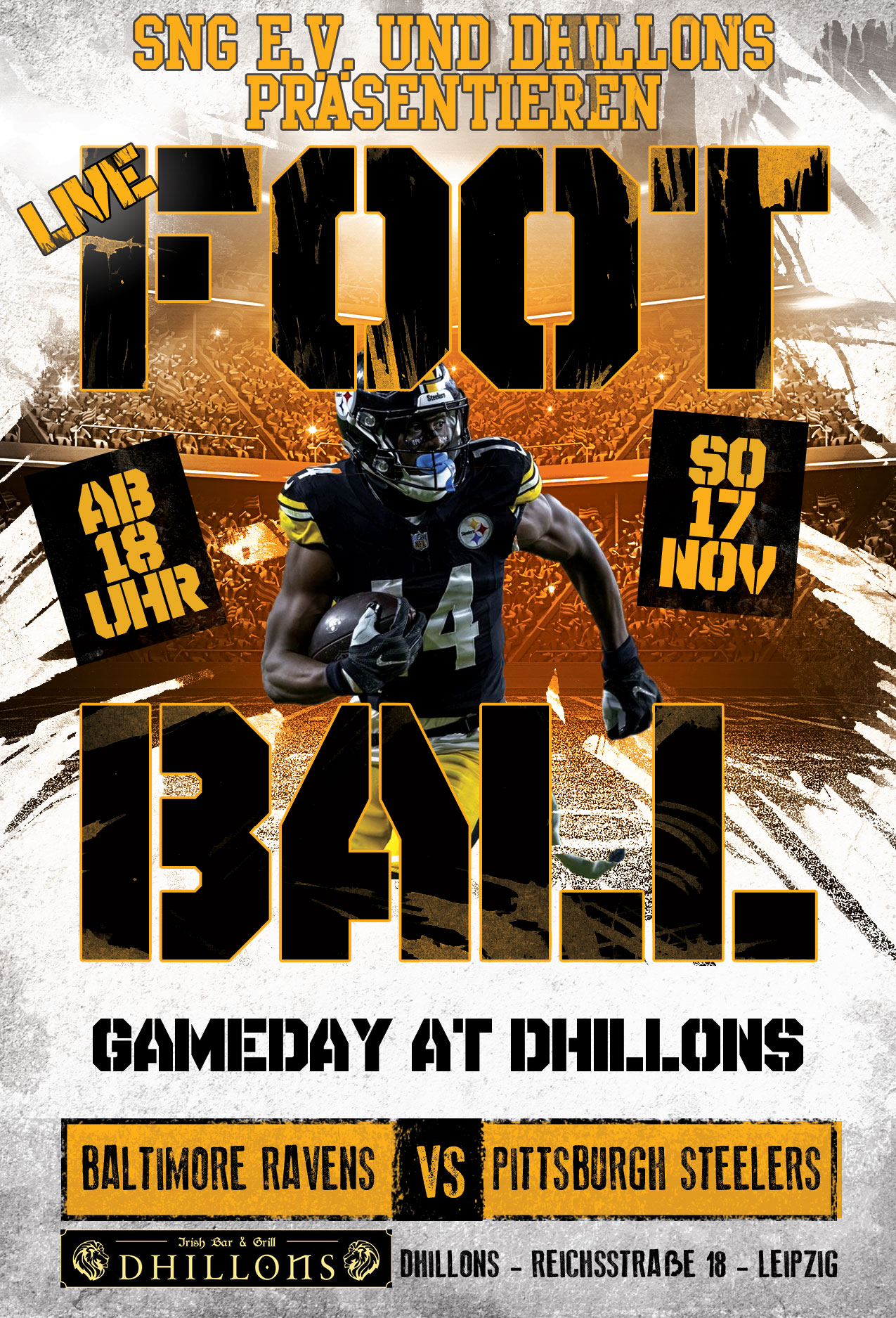 American-Football-Game-Day-Flyer-dhillons-17112024 American Football Game Day Flyer dhillons 17112024