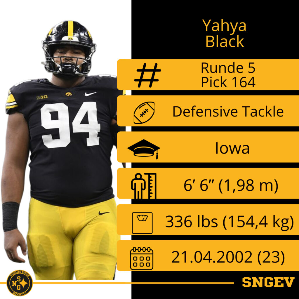 NFL Draft 2025 – Runde 5 – Pick 164 Yahya Black