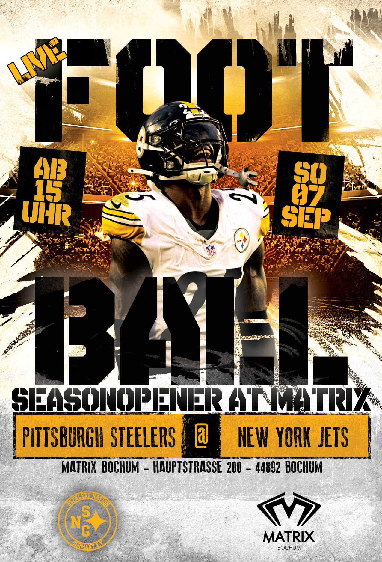 American-Football-Game-Day-Flyer-Matrix-2025-saisonopener American Football Game Day Flyer Matrix 2025 saisonopener