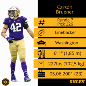 Runde 7 – Pick 226 Carson Bruener