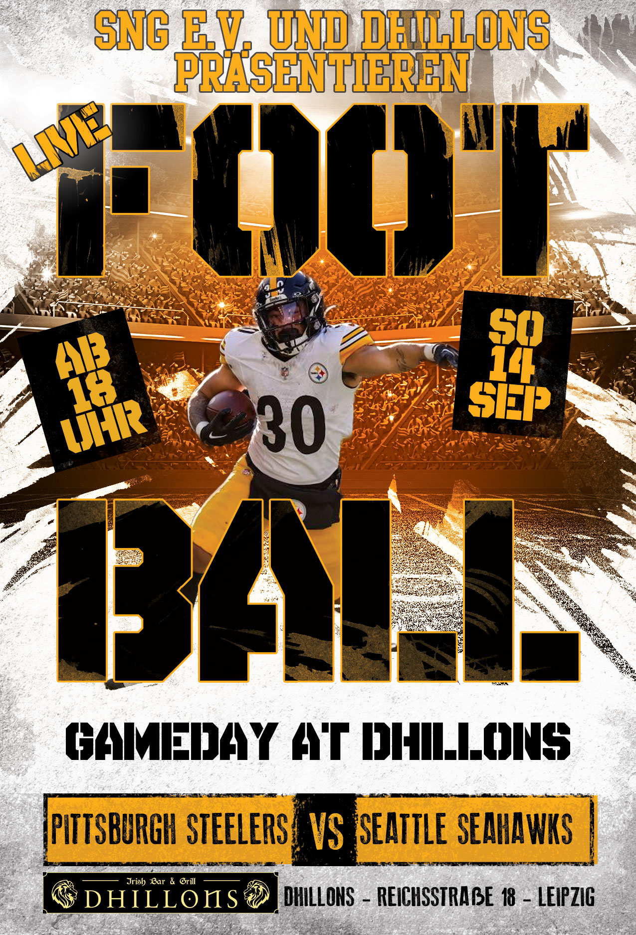 American-Football-Game-Day-Flyer-dhillons-14-09-2025-seahawks American Football Game Day Flyer dhillons 14 09 2025 seahawks