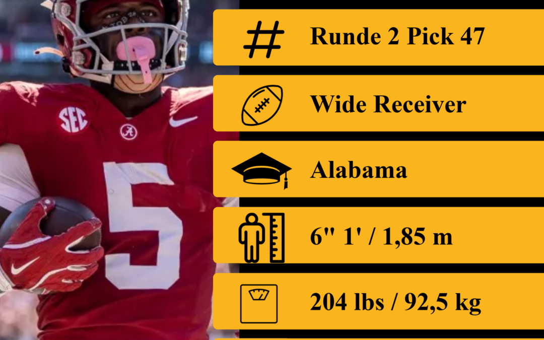 NFL Draft 2026 – Runde 2 – Pick 47: Germie Bernard